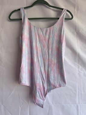 Armani Exchange Tie Dye One Piece Swimsuit XL NWT Pastel Open Back A|X